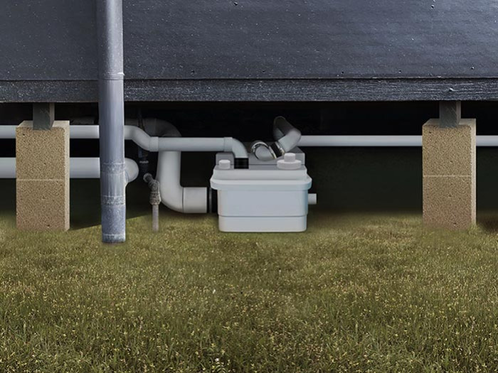 Innovative Plumbing Saves the Day: SANICUBIC 1 Solves Drainage Challenge for Out-Building